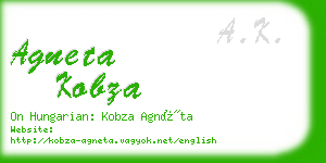 agneta kobza business card